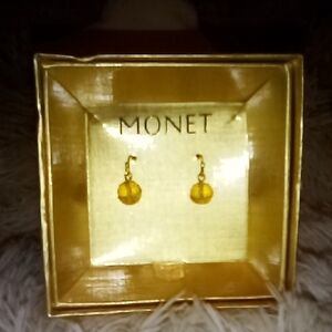 Monet Yellow Gold Sphere Earrings